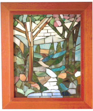 10 Inch H Waterbrook Mosaic Art Glass Wall Panel