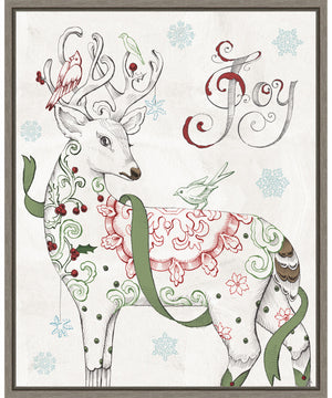 Framed Christmas Season IV by Daphne Brissonnet Canvas Wall Art Print (23  W x 28  H), Sylvie Greywash Frame