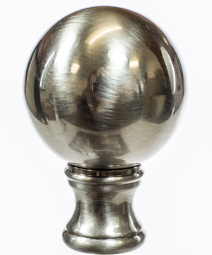 Solid Sphere Lamp Finial Brushed Nickel 1.75"