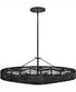 Ophelia 6-Light Medium Convertible Pendant in Black with Black Natural Shade