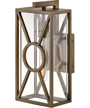 Brixton 1-Light Small Outdoor Wall Mount Lantern in Burnished Bronze