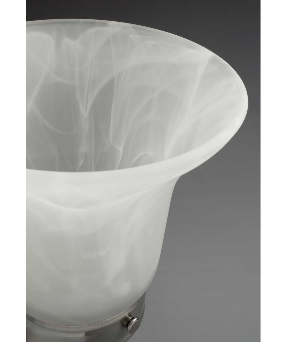 Bedford 2-Light Etched Alabaster Glass Traditional Bath Vanity Light Brushed Nickel