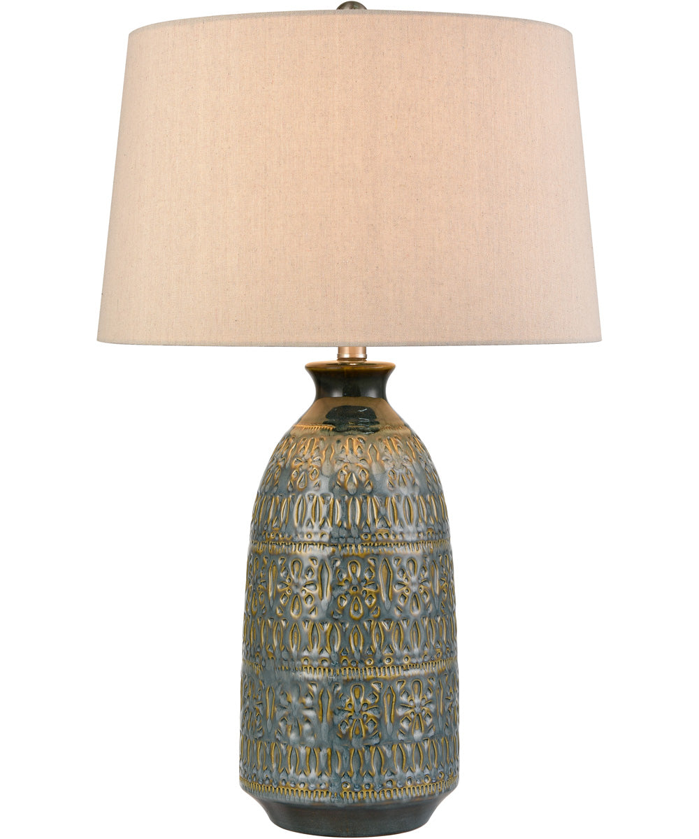 Burnie 28'' High 1-Light Table Lamp - Blue Glazed