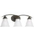Trinity 3-Light Etched Glass Traditional Bath Vanity Light Antique Bronze