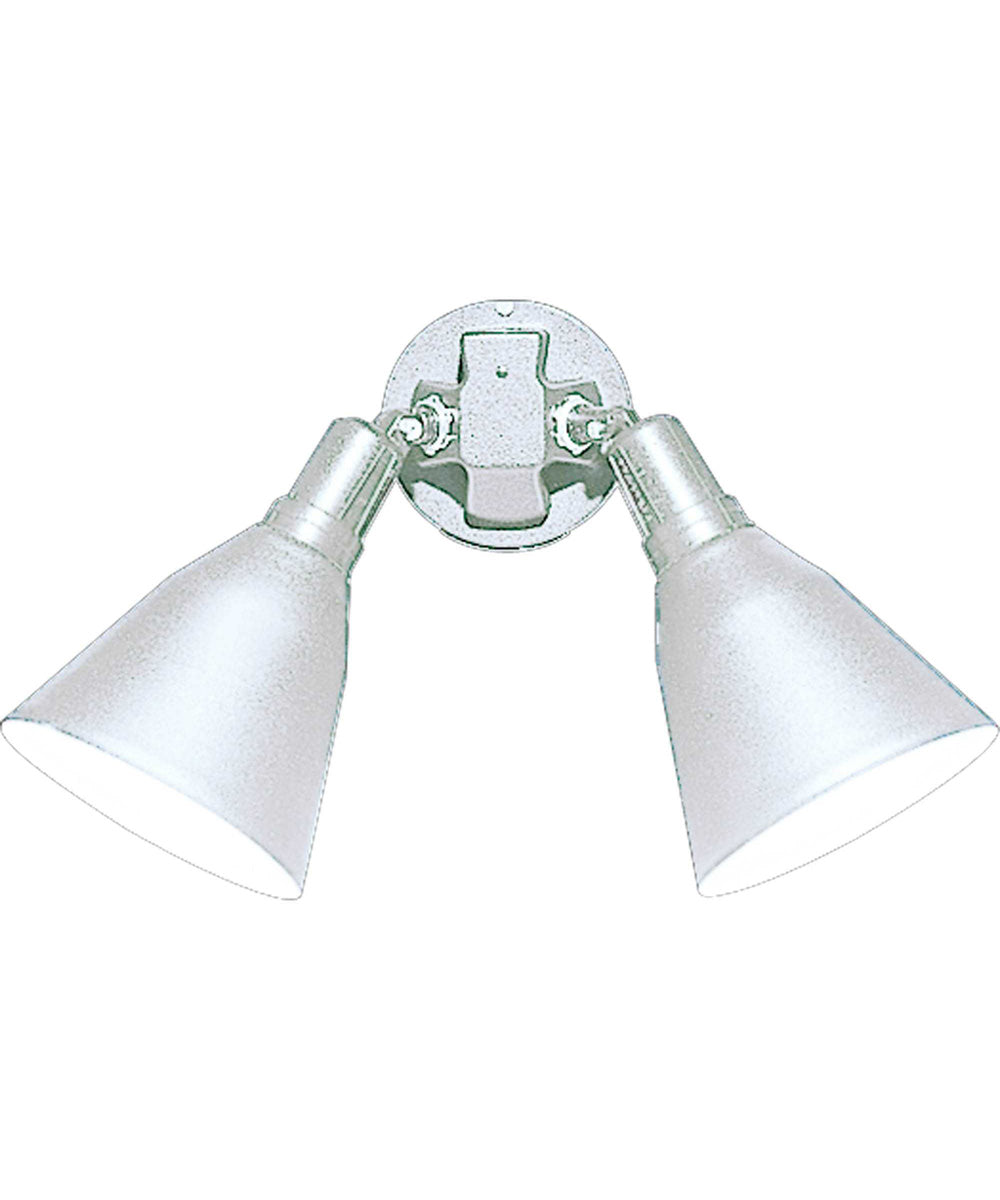 2-Light Adjustable Swivel Flood Light White