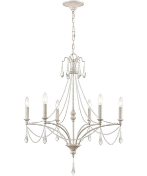 French Parlor 6-Light chandelier  Vintage White