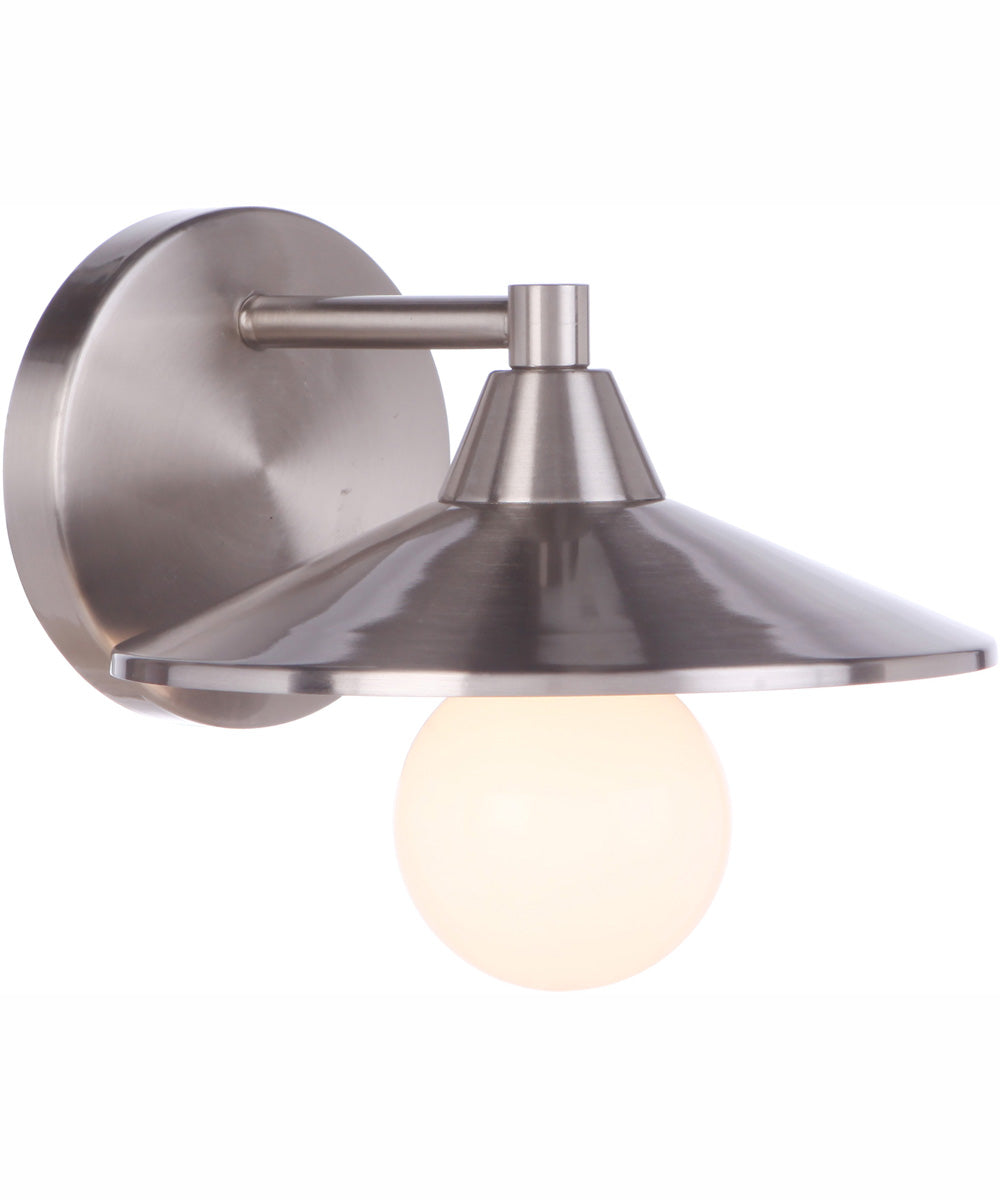 Isaac 1-Light Wall Sconce Brushed Polished Nickel