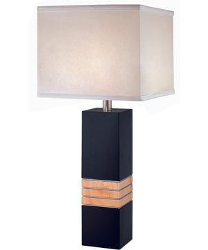 Blake 1-Light Table Lamp 2-Tone/Off-White Fabric Shade