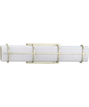 Grid LED 22-inch White Linen Acrylic Modern Style Bath Vanity Wall Light Silver Ridge