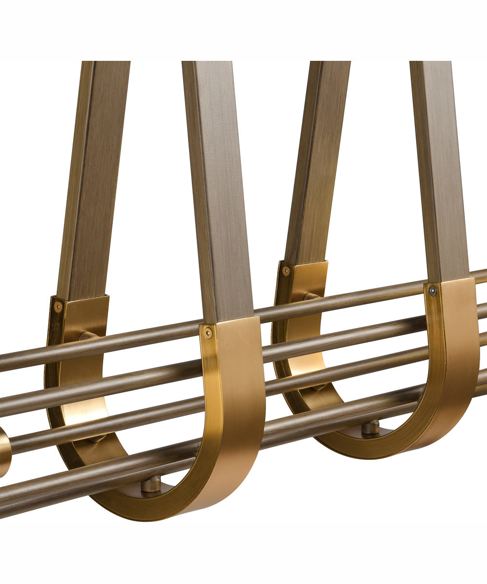 Sabine 58'' Wide 10-Light Linear Chandelier - Pecan/Brushed Gold