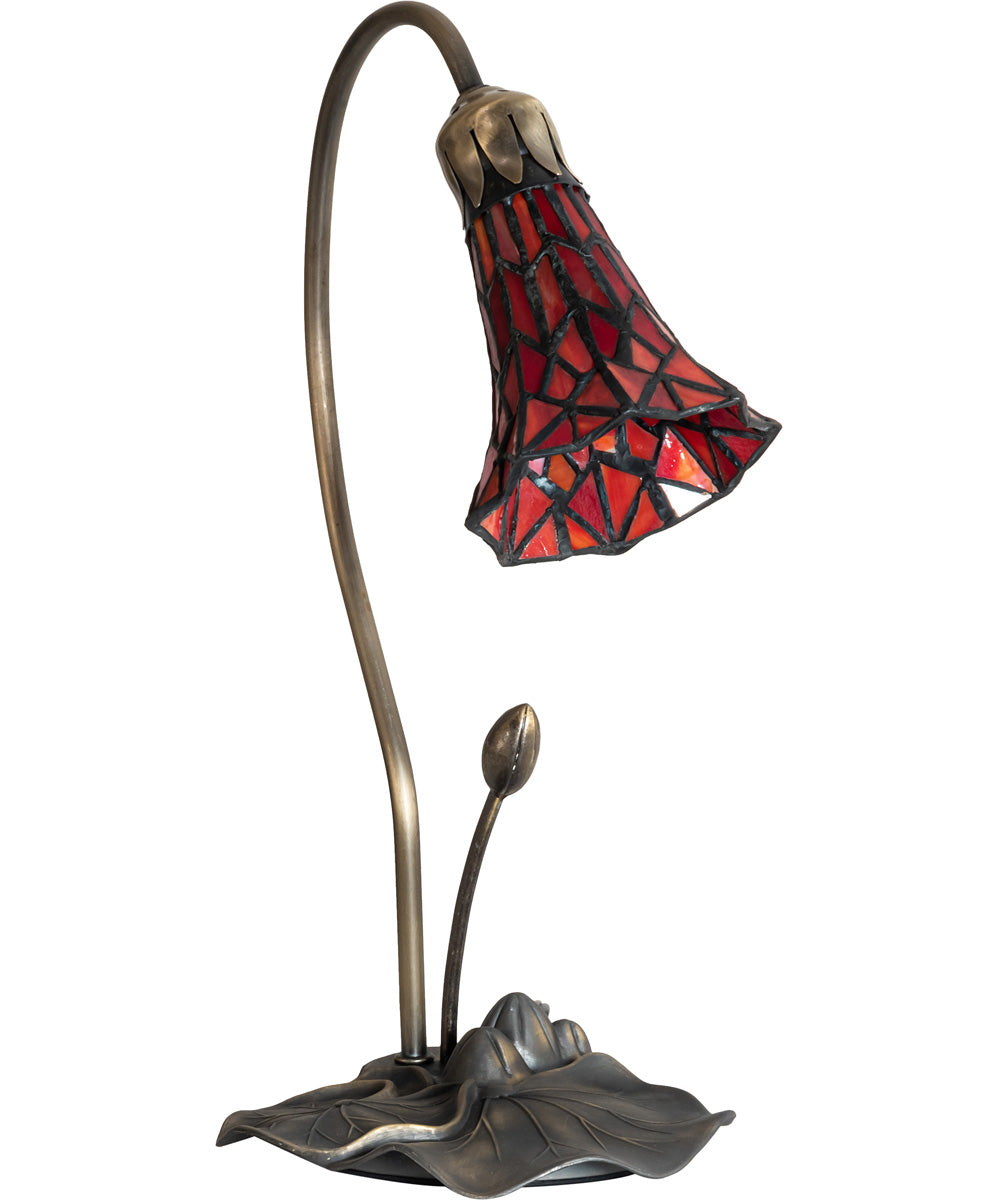 16" High Tiffany Pond Lily Red Accent Lamp