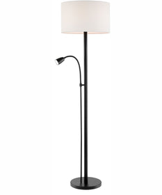 Nanette 1-Light Floor Lamp With Reading Black/Fabric Shade