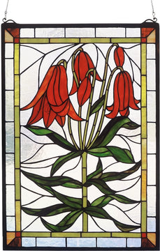 24"H x 16"W Trumpet Lily Stained Glass Window