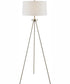 Tullio 1-Light 3Pcs Floor & Table Lamp Set Brushed Nickel/White Shade