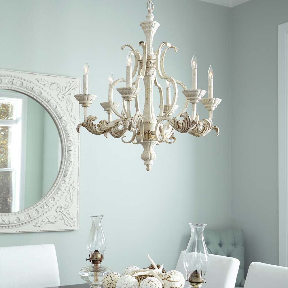 27"W Florence 6-Light Chandelier Persian White