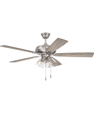 Eos Clear 4 Light 4-Light Ceiling Fan (Blades Included) Brushed Polished Nickel