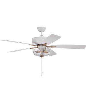 Pro Plus 101 2-Light Ceiling Fan (Blades Included) White/Satin Brass