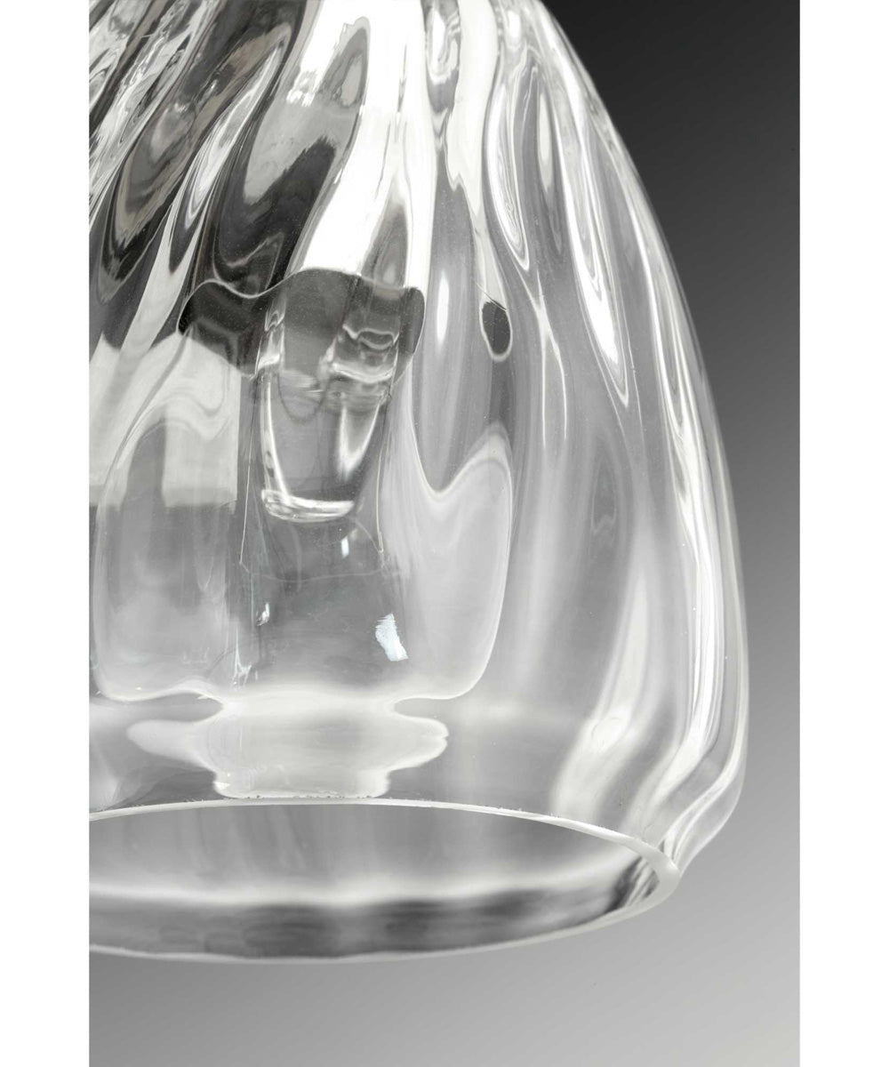 Anjoux 1-Light Clear Water Glass Luxe Bath Vanity Light Silver Ridge