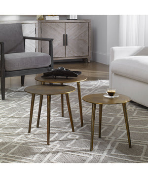 Kasai Gold Coffee Tables, Set of 3