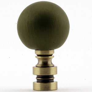 Ceramic Tarragon Sage Ball Lamp Finial Antique Base 2.2"h