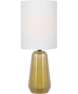 Charna 1-Light Mini Table Lamp Gold Ceramichrome/ White Linen Shade