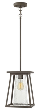9"W Burke 1-Light Outdoor Hanging Light in Oil Rubbed Bronze with Clear