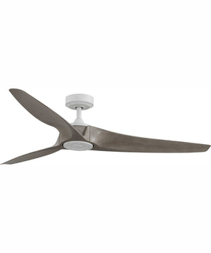 Manvel 60" 3-Blade Urban Industrial Indoor/Outdoor Ceiling Fan with Full function 6 speed remote Remote Control with batteries Cottage White
