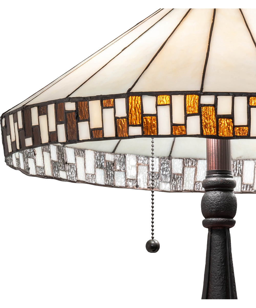 23"H Checkerboard  Tiffany Table Lamp