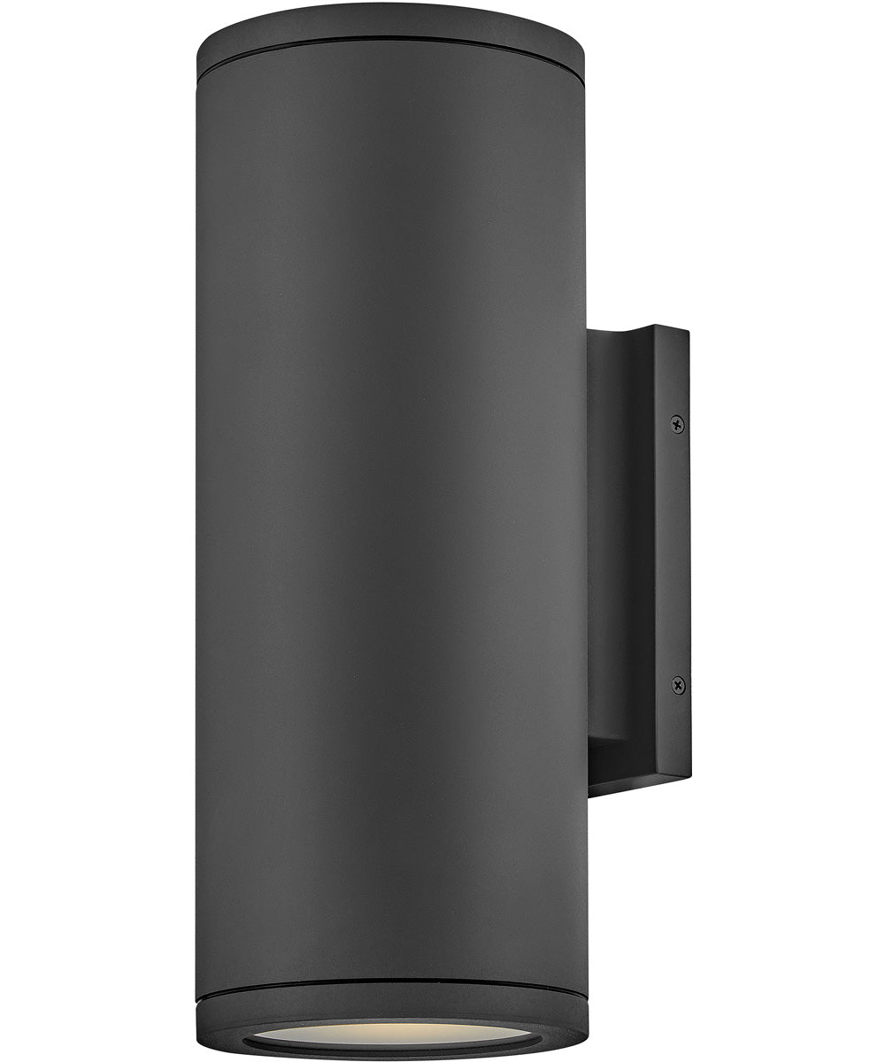 Silo 2-Light Medium Wall Mount Lantern in Black