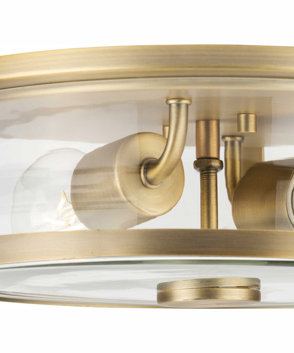 Gilliam 12-5/8 in. 2-Light New Traditional Flush Mount Vintage Brass