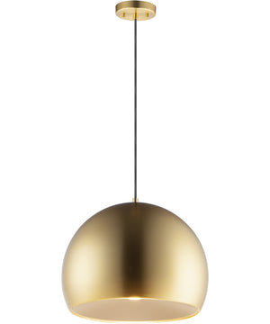 Palla 16 inch LED Pendant Satin Brass / Coffee