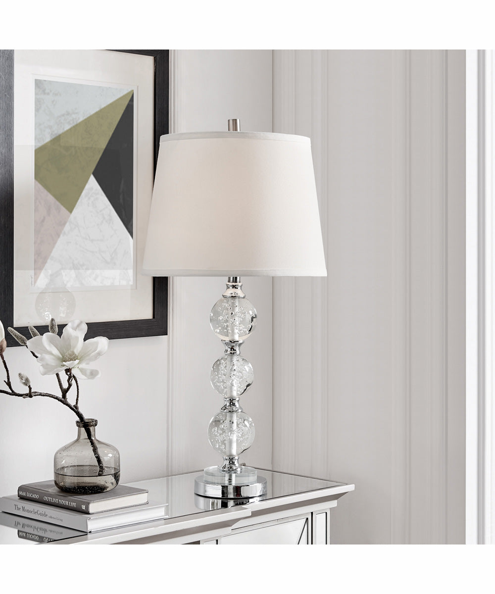 Oriel 1-Light Table Lamp Chrome/Seeded Accent/White Fabric Shade
