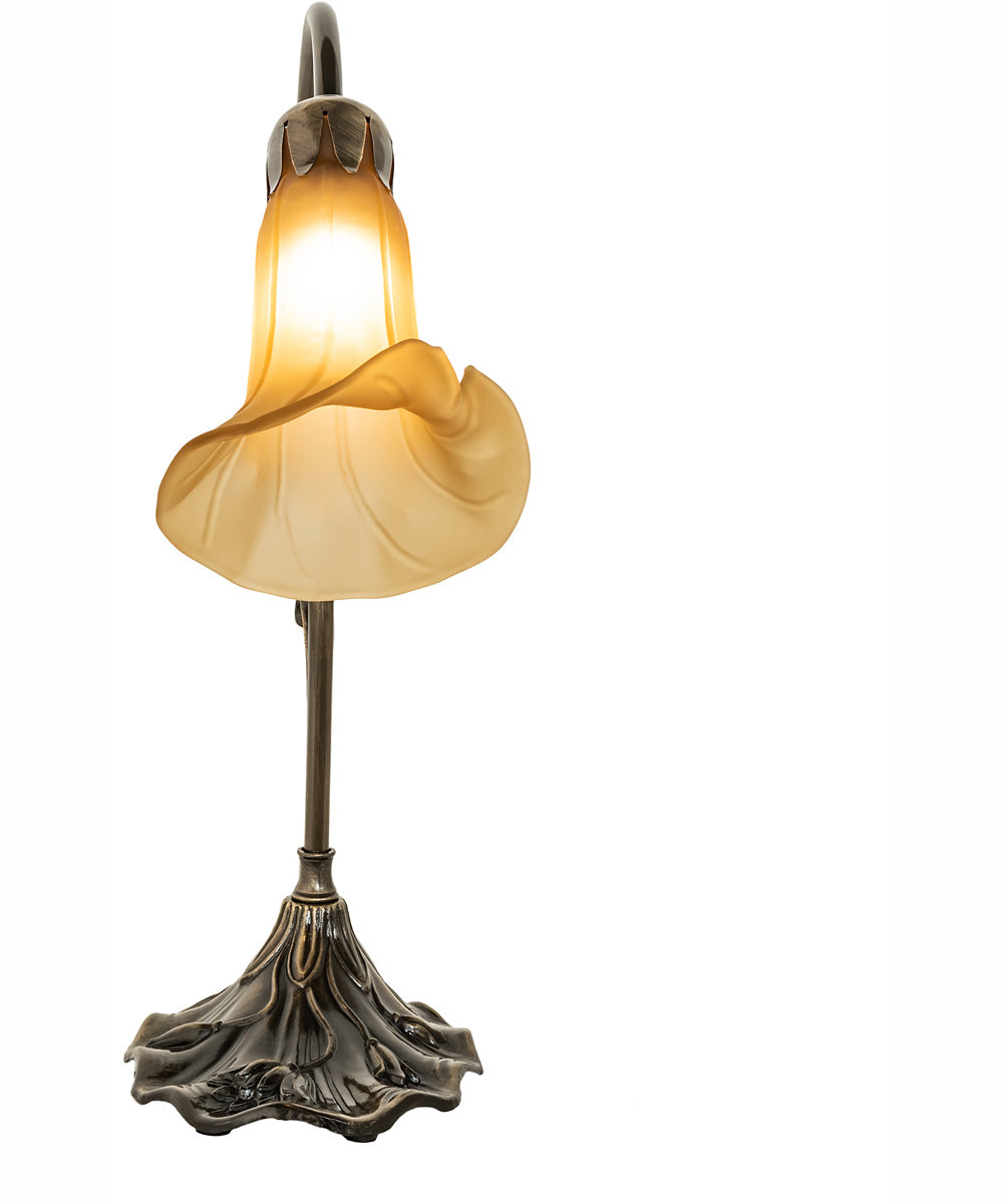 15" High Amber Pond Lily Accent Lamp