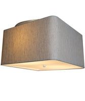 Moderne Flush Mount Conversion Kit 16"w Rounded Corner Square Oatmeal Drum Shade