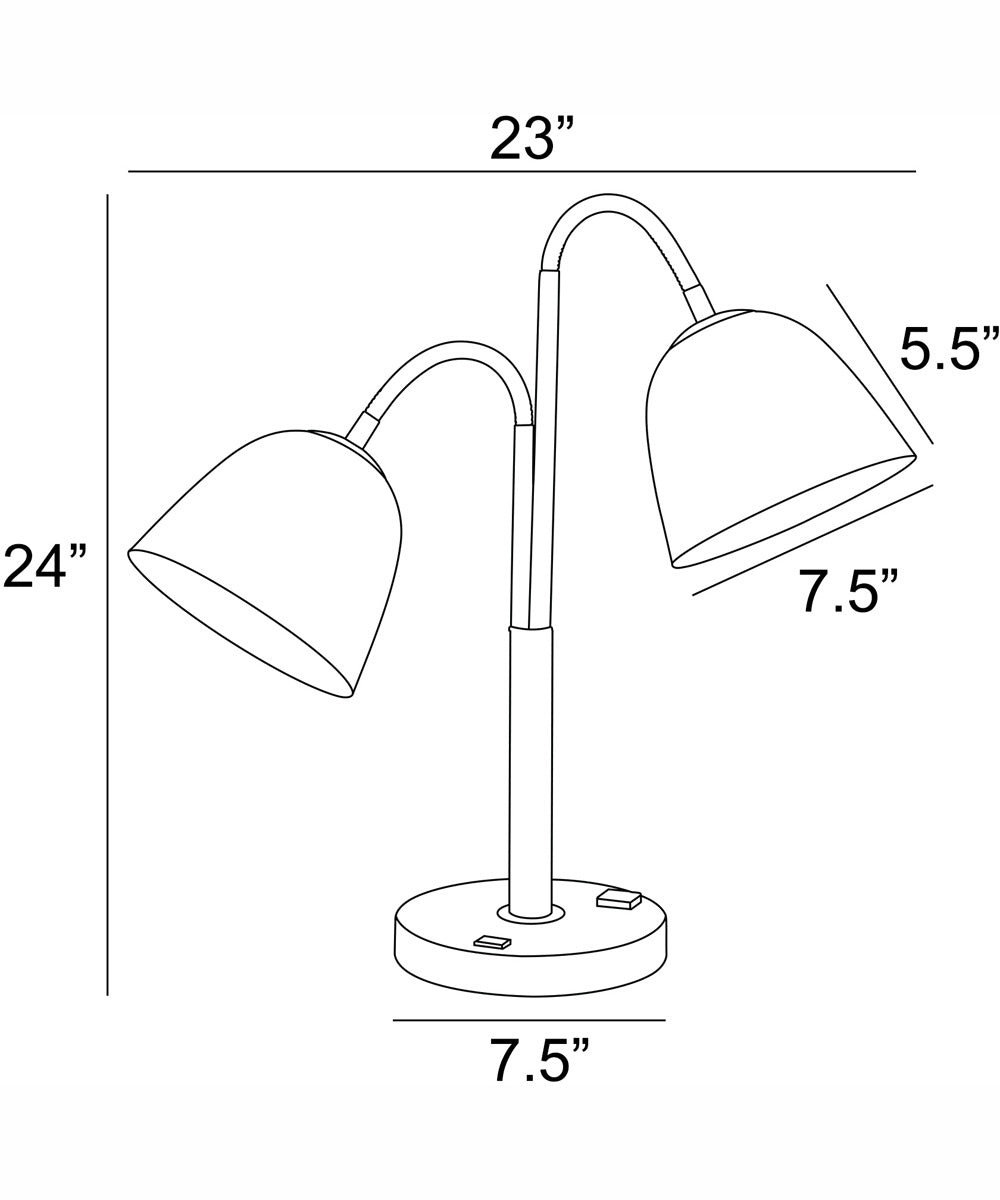 Stark 2-Light 2-Light Table Lamp Antique Brass/Black