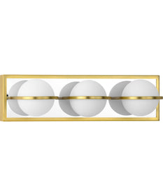 Pearl LED 3-Light Opal Glass Modern Style Bath Vanity Wall Light Satin Brass