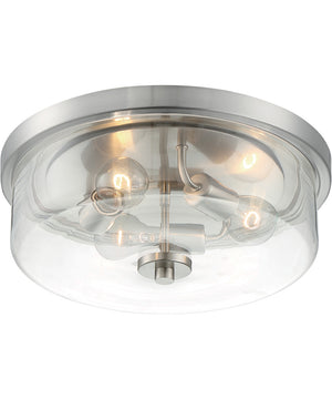 15"W Sommerset 3-Light Close-to-Ceiling Brushed Nickel