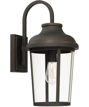 Dunbar 1-Light Outdoor Wall Mount In Oiled Bronze With Clear Glass