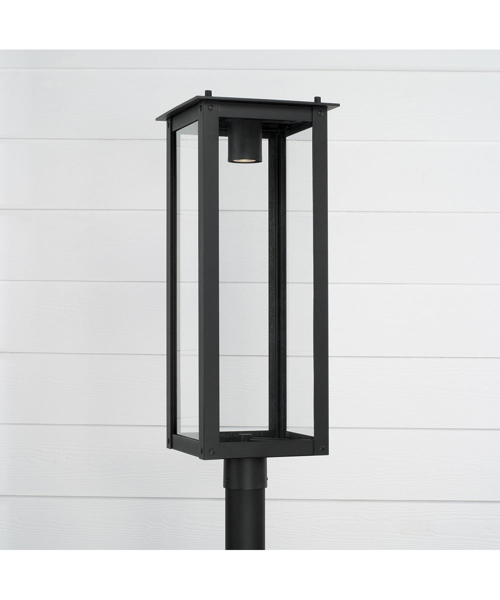 Hunt 1-Light Outdoor Post-Lantern Black