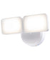 Outdoor LED Dual Head Wall Spot Light 2 Light Dusk to Dawn, White Finish 6"H
