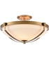 Connelly 4-Light Semi Flush Natural Brass/Frosted Glass