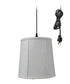 Home Concept 1-Light Plug In Swag Pendant Lamp Sand Linen Shade