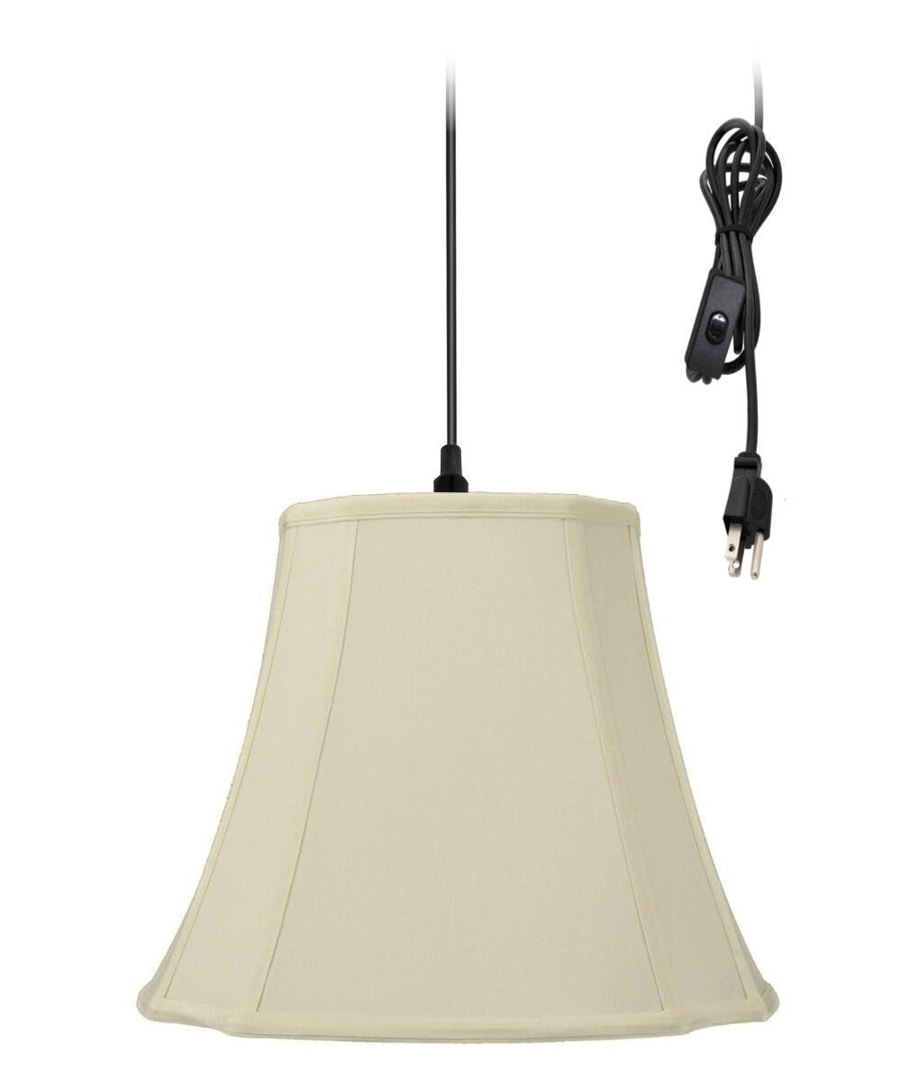 Home Concept 1-Light Plug In Swag Pendant Ceiling Light Eggshell Shade
