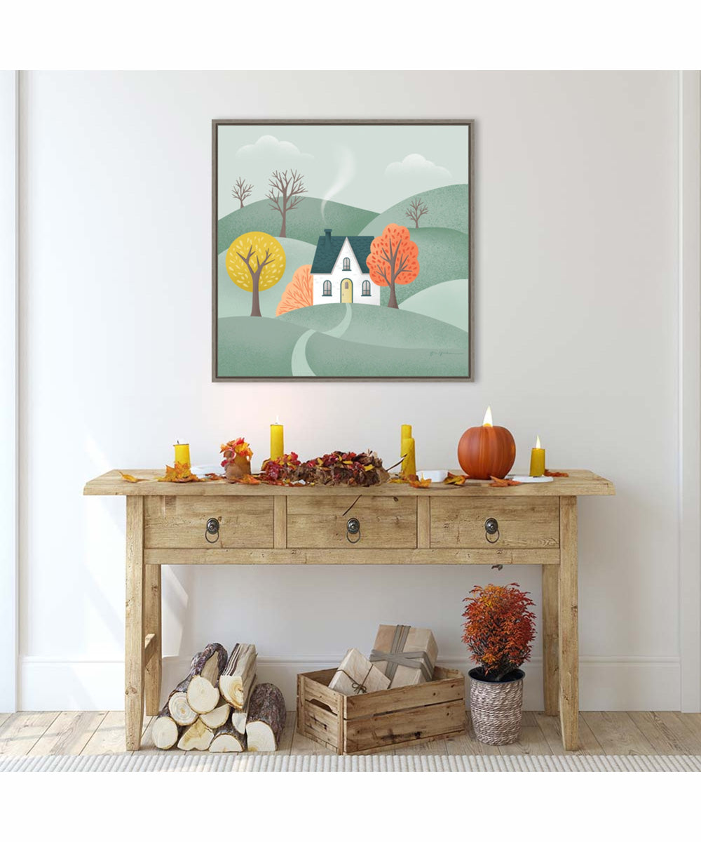 Framed Fall Sweater Weather VI by Gia Graham Canvas Wall Art Print (30  W x 30  H), Sylvie Greywash Frame