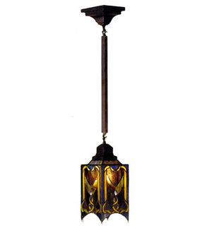 8"W Cottage Lantern Tiffany Mini Pendant