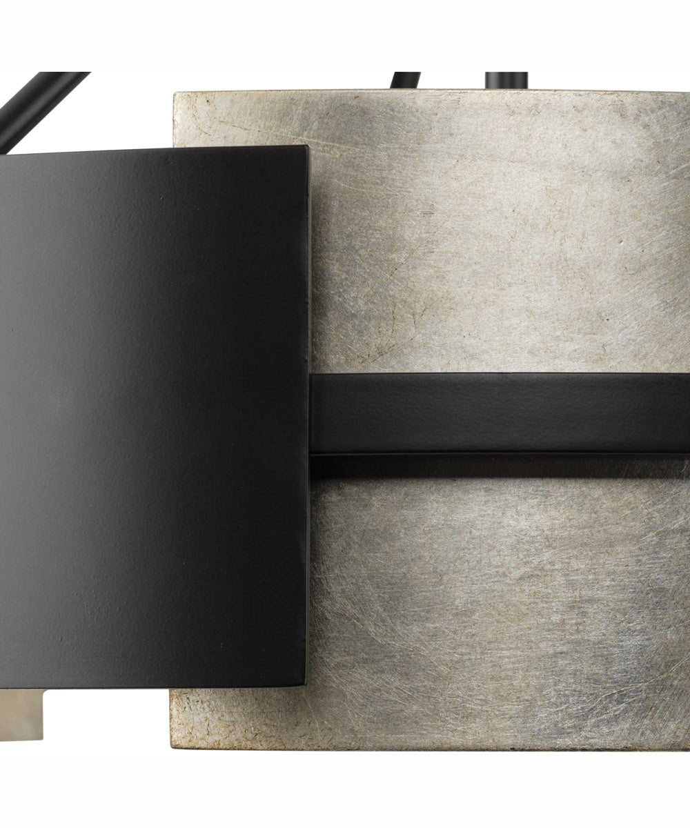 Lowery 5-Light Matte Black/Aged Silver Leaf Industrial Luxe Pendant Matte Black