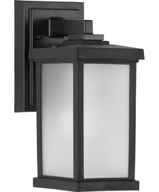 Trafford Non-Metallic Lantern  1-Light Frosted Shade Traditional Outdoor Wall Lantern Light Textured Black
