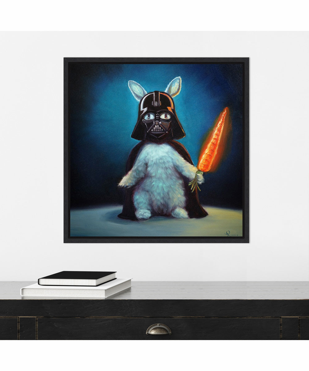 Framed Bunny Vader by Lucia Heffernan Canvas Wall Art Print (22  W x 22  H), Sylvie Black Frame