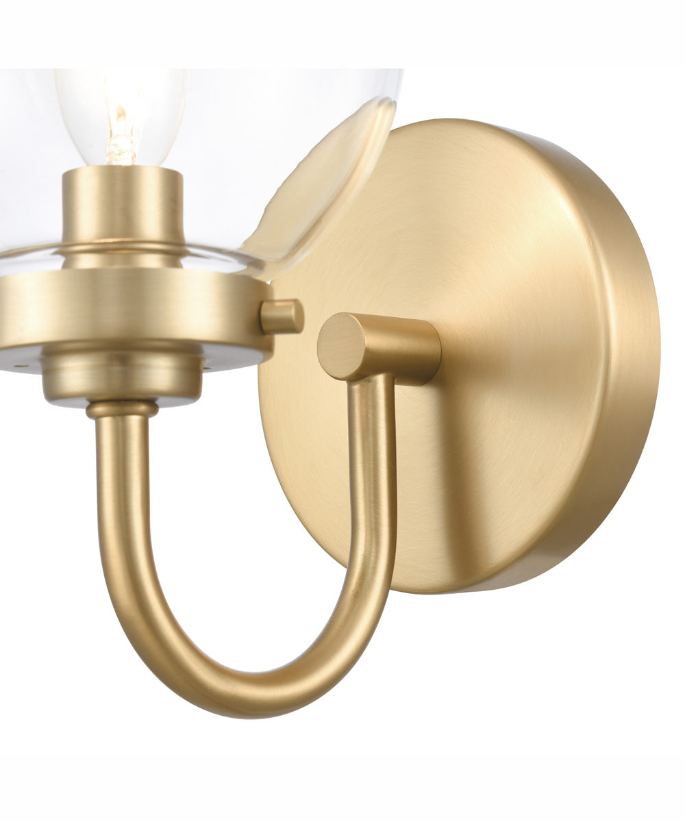 Fairbanks 8.5'' High 1-Light Sconce - Brushed Gold/Clear
