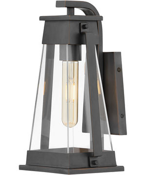 Arcadia 1-Light Small Outdoor Wall Mount Lantern in Aged Copper Bronze